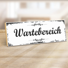 Holzschild "Wartebereich" – Dekoschild aus Holz 30x10 cm