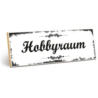 Holzschild "Hobbyraum" – Dekoschild aus Holz 30x10 cm
