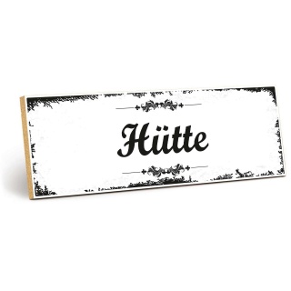 Holzschild "Hütte" – Dekoschild aus Holz 30x10 cm