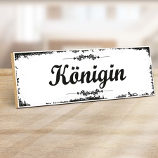 Holzschild "Königin" – Dekoschild aus Holz 30x10 cm