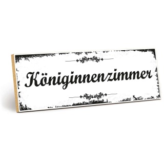 Holzschild "Königinnenzimmer" – Dekoschild aus Holz 30x10 cm