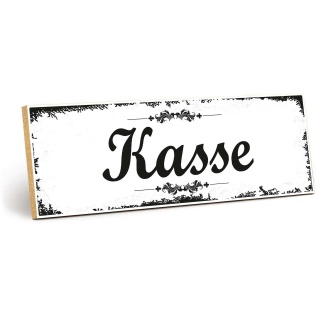 Holzschild "Kasse" – Dekoschild aus Holz 30x10 cm