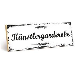 Holzschild "Künstlergarderobe" – Dekoschild aus Holz 30x10 cm