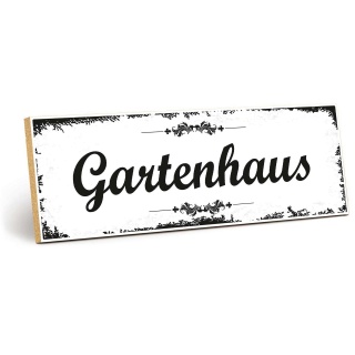 Holzschild "Gartenhaus" – Dekoschild aus Holz 30x10 cm