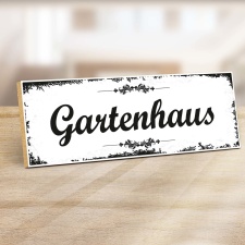 Holzschild "Gartenhaus" – Dekoschild aus...