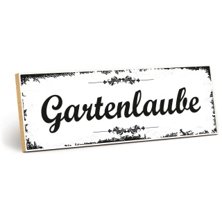 Holzschild "Gartenlaube" – Dekoschild aus Holz 30x10 cm