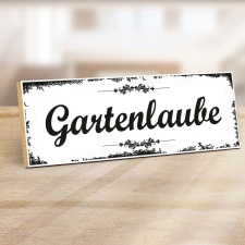 Holzschild "Gartenlaube" – Dekoschild aus...