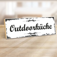 Holzschild "Outdoorküche" –...
