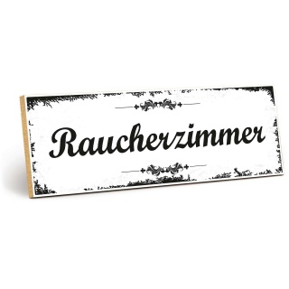 Holzschild "Raucherzimmer" – Dekoschild aus Holz 30x10 cm