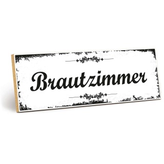 Holzschild "Brautzimmer" – Dekoschild aus Holz 30x10 cm