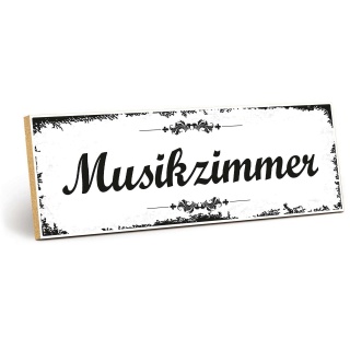 Holzschild "Musikzimmer" – Dekoschild aus Holz 30x10 cm