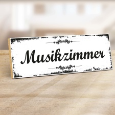 Holzschild "Musikzimmer" – Dekoschild aus...