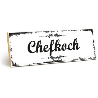 Holzschild "Chefkoch" – Dekoschild aus Holz 30x10 cm