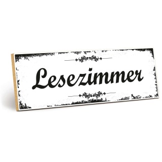 Holzschild "Lesezimmer" – Dekoschild aus Holz 30x10 cm