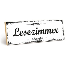 Holzschild "Lesezimmer" – Dekoschild aus...