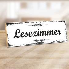 Holzschild "Lesezimmer" – Dekoschild aus...