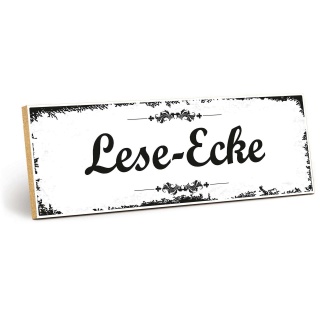 Holzschild "Lese-Ecke" – Dekoschild aus Holz 30x10 cm