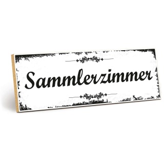 Holzschild "Sammlerzimmer" – Dekoschild aus Holz 30x10 cm
