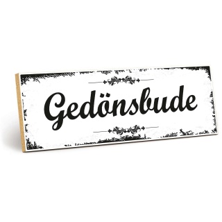 Holzschild "Gedönsbude" – Dekoschild aus Holz 30x10 cm