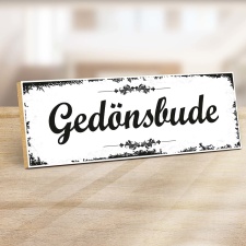 Holzschild "Gedönsbude" – Dekoschild...