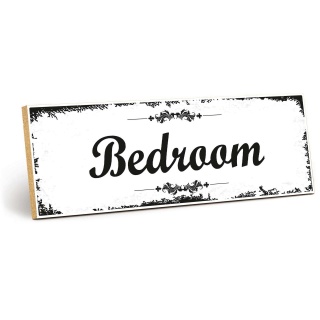 Holzschild "Bedroom" – Dekoschild aus Holz 30x10 cm