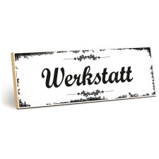 Holzschild "Werkstatt" – Dekoschild aus...