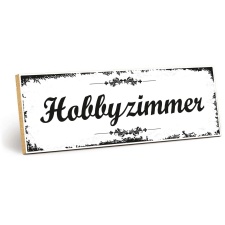 Holzschild "Hobbyzimmer" – Dekoschild aus...