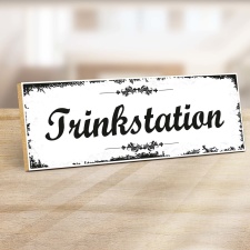Holzschild "Trinkstation" – Dekoschild...