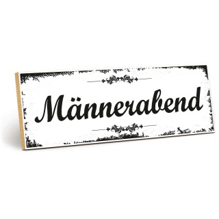 Holzschild "Männerabend" – Dekoschild aus Holz 30x10 cm