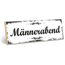 Holzschild "Männerabend" – Dekoschild aus Holz 30x10 cm