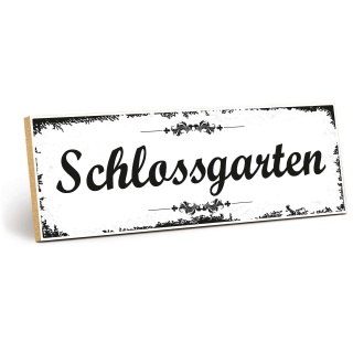 Holzschild "Schlossgarten" – Dekoschild aus Holz 30x10 cm