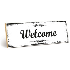 Holzschild "Welcome" – Dekoschild aus...