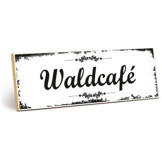 Holzschild "Waldcafé" – Dekoschild aus Holz 30x10 cm