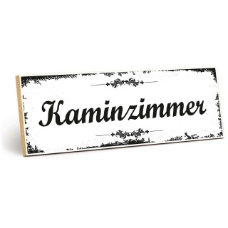 Holzschild "Kaminzimmer" – Dekoschild aus Holz 30x10 cm