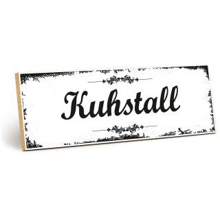 Holzschild "Kuhstall" – Dekoschild aus Holz 30x10 cm