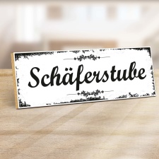 Holzschild "Schäferstube" –...