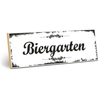 Holzschild "Biergarten" – Dekoschild aus Holz 30x10 cm