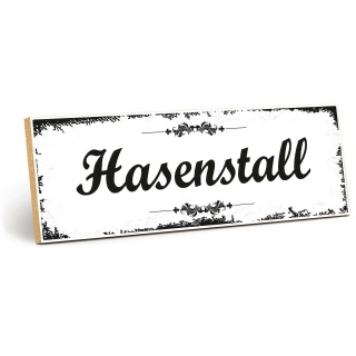 Holzschild "Hasenstall" – Dekoschild aus Holz 30x10 cm