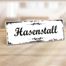 Holzschild "Hasenstall" – Dekoschild aus...