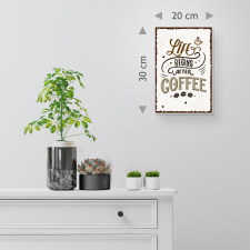 Holzschild"Life begins after coffee" – Dekoschild aus Holz 20x30 cm inkl. Wandhalterung