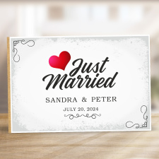 Holzschild "Just married" – Dekoschild...