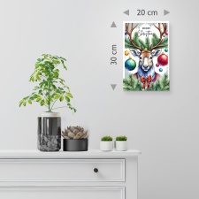 Holzschild "Weihnachtliches Rentier" – Dekoschild aus Holz 20x30 cm