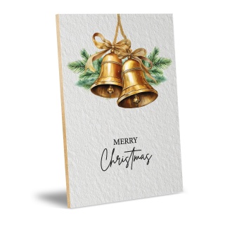Holzschild Glöckchen "Merry Christmas" – 20x30 cm – Dekoschild aus Holz