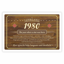 Schild "Jahrgang" mit eigener Jahreszahl...