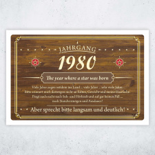 Schild "Jahrgang" mit eigener Jahreszahl...