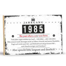Deko-Holzschild "Jahrgang" mit Wunschtext 20 x...