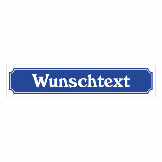 Straßenschild mit Wunschtext – 52x11 cm – Individuelles Alu-Verbundschild