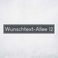 Straßenschild mit Wunschtext grau– 52x11 cm...