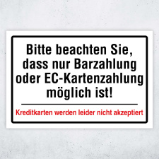"Nur Bar- und EC-Karten-Zahlung möglich"...