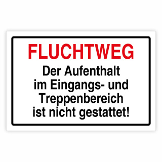"Fluchtweg - Aufenthalt nicht gestattet" – Hochwertiges Hinweisschild für den Außenbereich